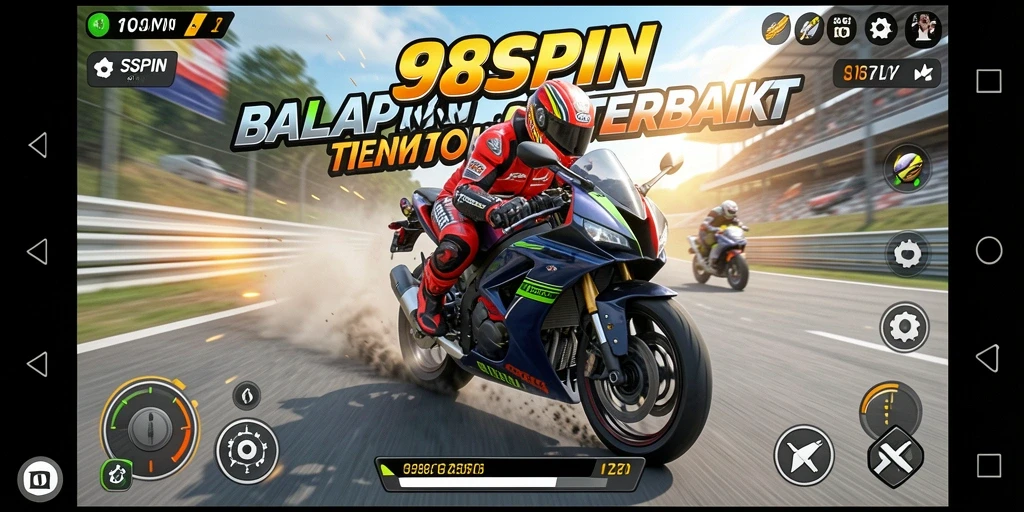 Gameplay mendebarkan dalam balapan motor di 98SPIN.