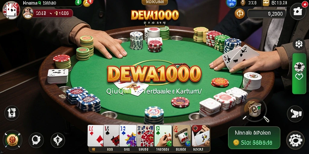 Tampilan gameplay menarik dari DEWA1000 dengan suasana QiuQiu.