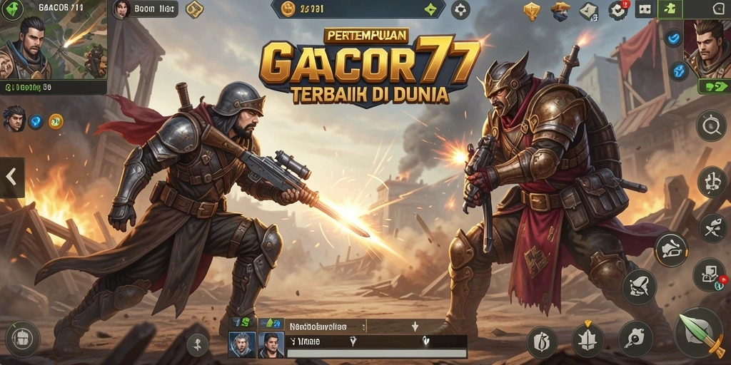 Screenshot GACOR77 menampilkan aksi pertempuran seru dalam dunia Battle Royale.