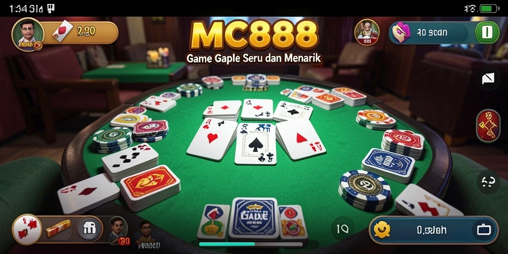 Tampilan gameplay seru Gaple di aplikasi MC888.