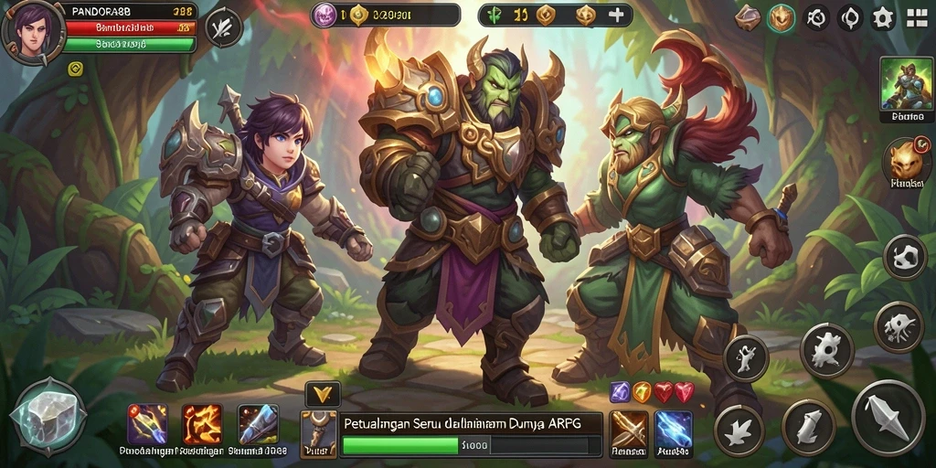 Screenshot gameplay PANDORA88 dengan aksi seru dalam pertempuran ARPG.