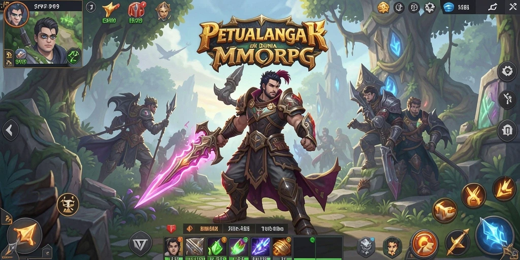 Screenshot gameplay SVIP9 yang menunjukkan pertarungan epik dalam dunia MMORPG.