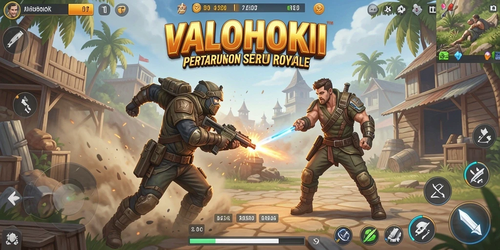 Tampilan gameplay seru dalam pertempuran Battle Royale VALOHOKI.